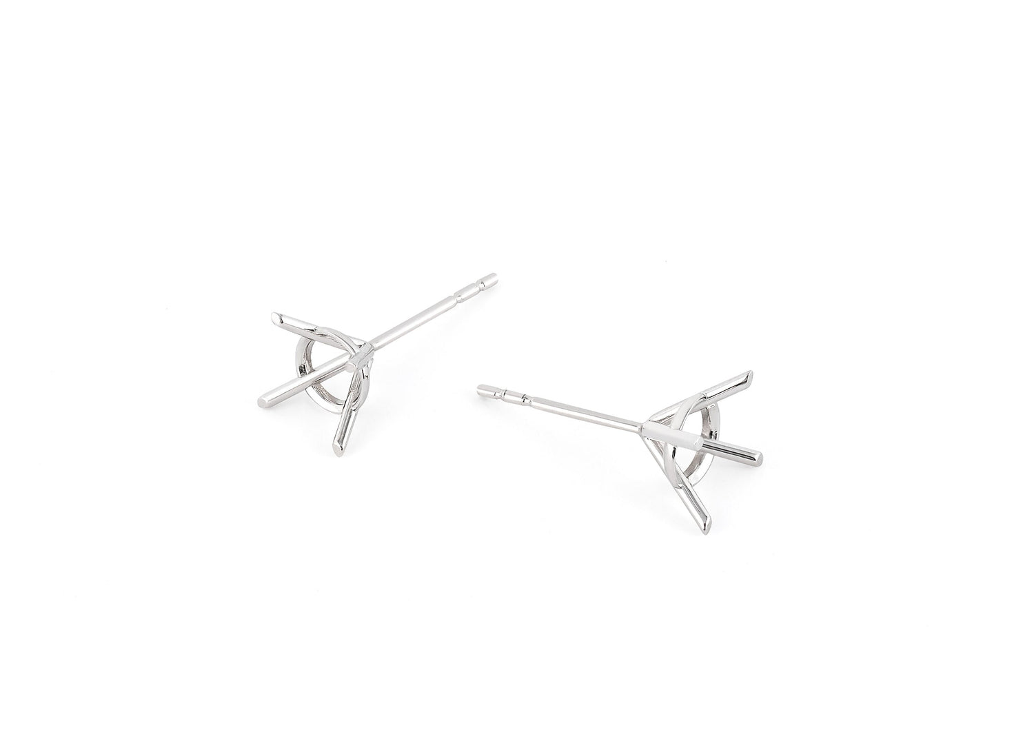 4 Prong Martini Stud Earring Mountings - RIVA Precision