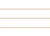 Gold 0.9mm cable chain on a white background