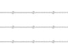 A silver-colored cable chain with spherical beads, sold by the inch.