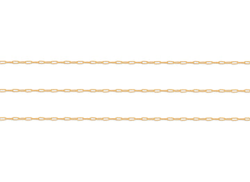 Gold paper-clip chain on a white background