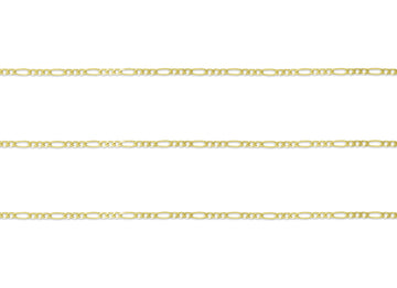 1.1mm Diamond Cut Figaro Chain By the Inch