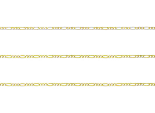 1.1mm Diamond Cut Figaro Chain By the Inch