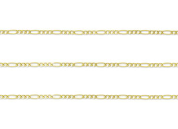1.5mm Diamond Cut Figaro Chain By the Inch