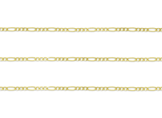 1.5mm Diamond Cut Figaro Chain By the Inch