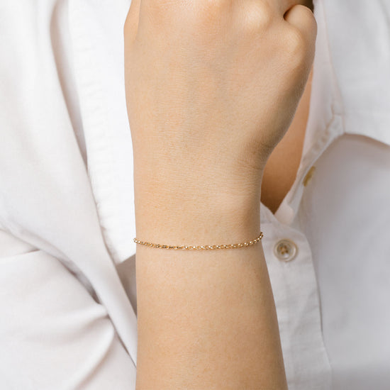 RIVA 1.8mm Rolo Chain By the Inch in recycled gold