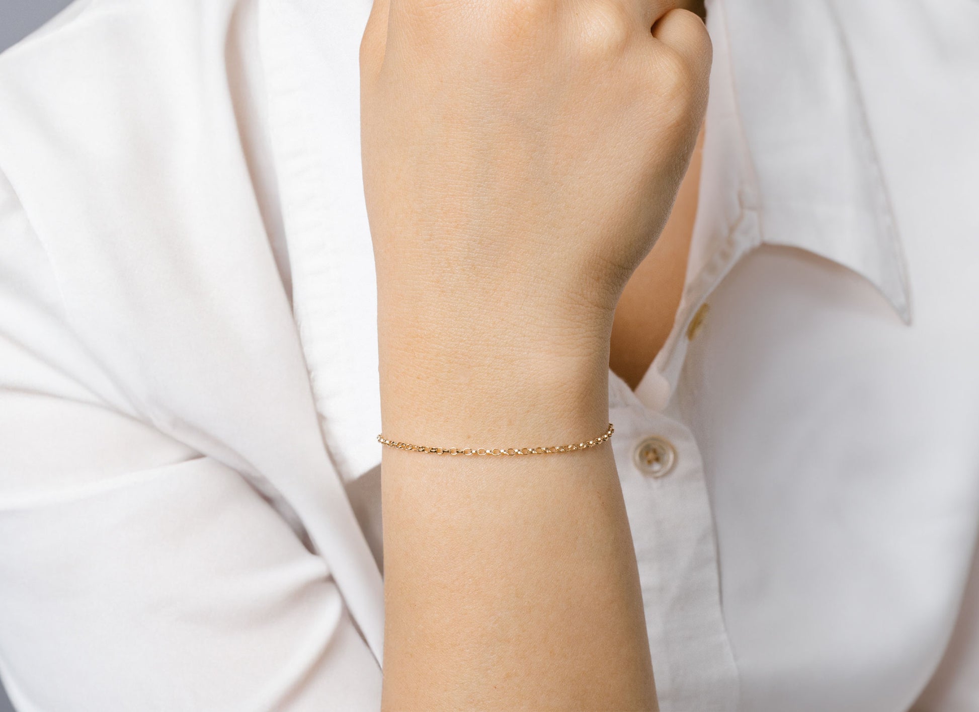 RIVA 1.8mm Rolo Chain By the Inch in recycled gold