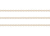Gold 1.8mm rolo chain on a white background