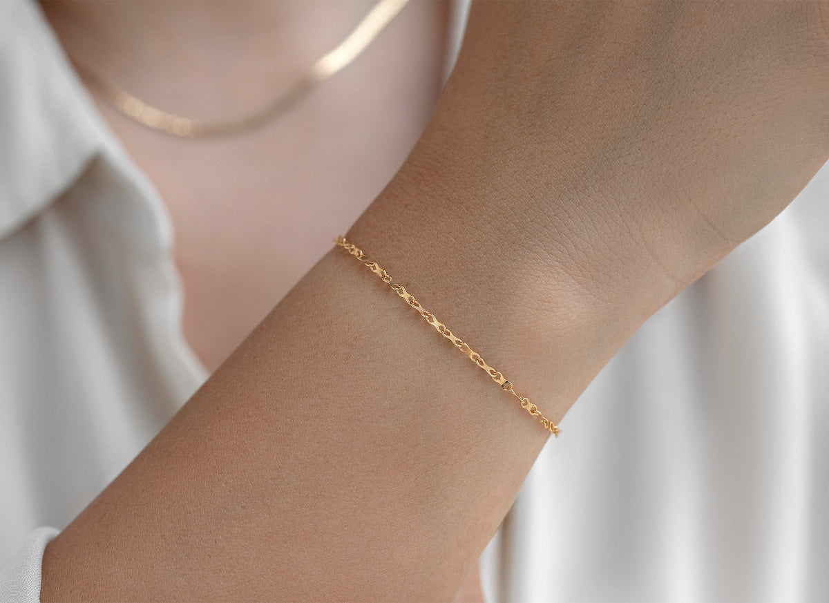 Gold Filled 1.99mm Hammered Infinity Chain by the Inch RIVA Precision 