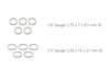 Two sets of jump rings with gauge and dimensions RIVA Precision 