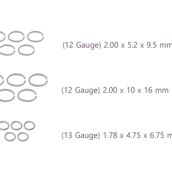 Illustrations of jump rings with dimensions labeled RIVA Precision 