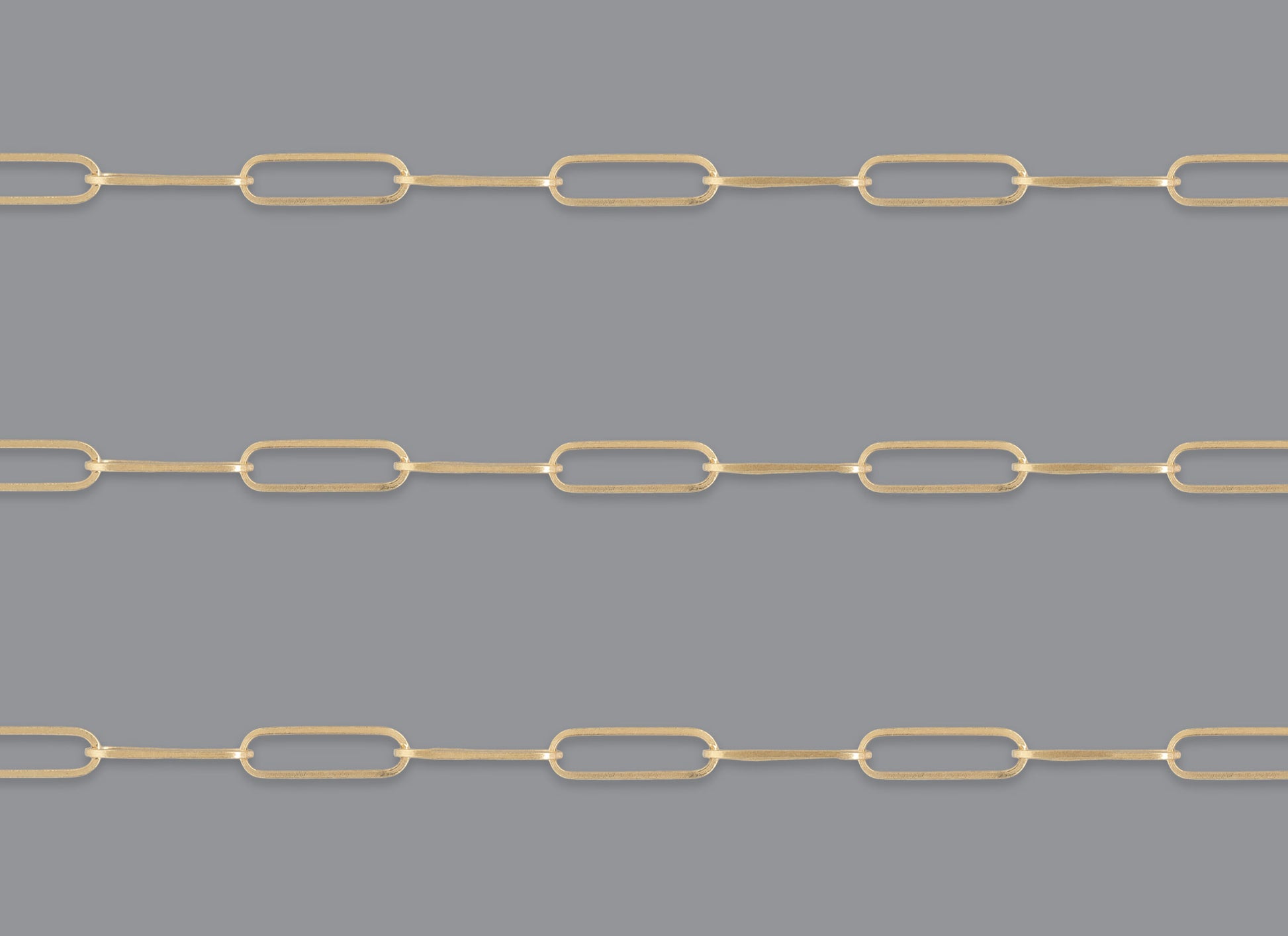 RIVA 2.1mm x 7.6mm paperclip chain By the Inch in recycled gold