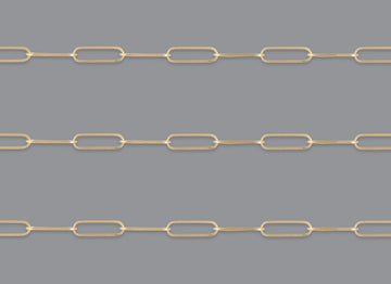 RIVA 2.1mm x 7.6mm paperclip chain By the Inch in recycled gold