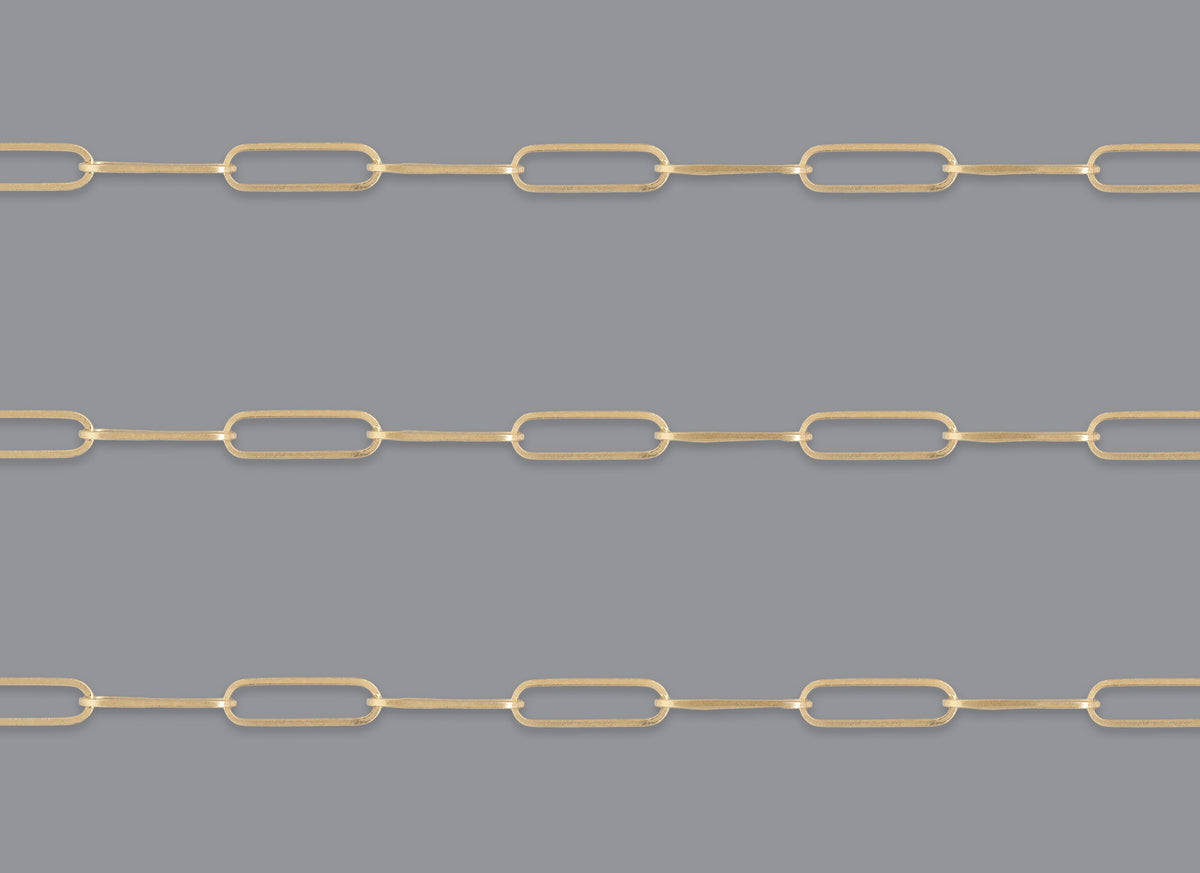 2.1mm Square Oval Paper clip Chain By the Inch — Riva Precision
