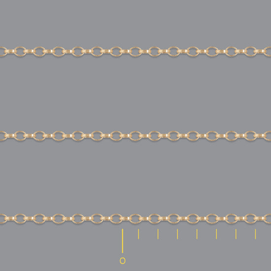 RIVA 1.8mm Rolo Chain By the Inch in recycled gold