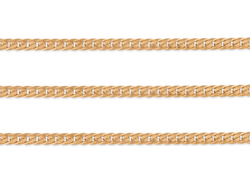 Gold-filled curb chain with 5.05mm x 4.02mm links, sold by the inch. Riva Precision