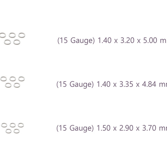 Measurement details of silver jump rings with dimensions RIVA Precision