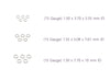 Three sizes of silver jump rings labeled with dimensions on a white background