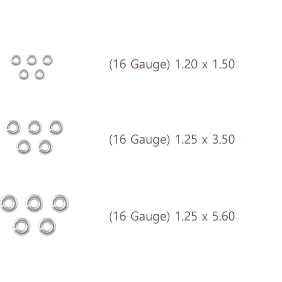 16 Gauge Sterling Silver Round Jump Rings Riva Precision 