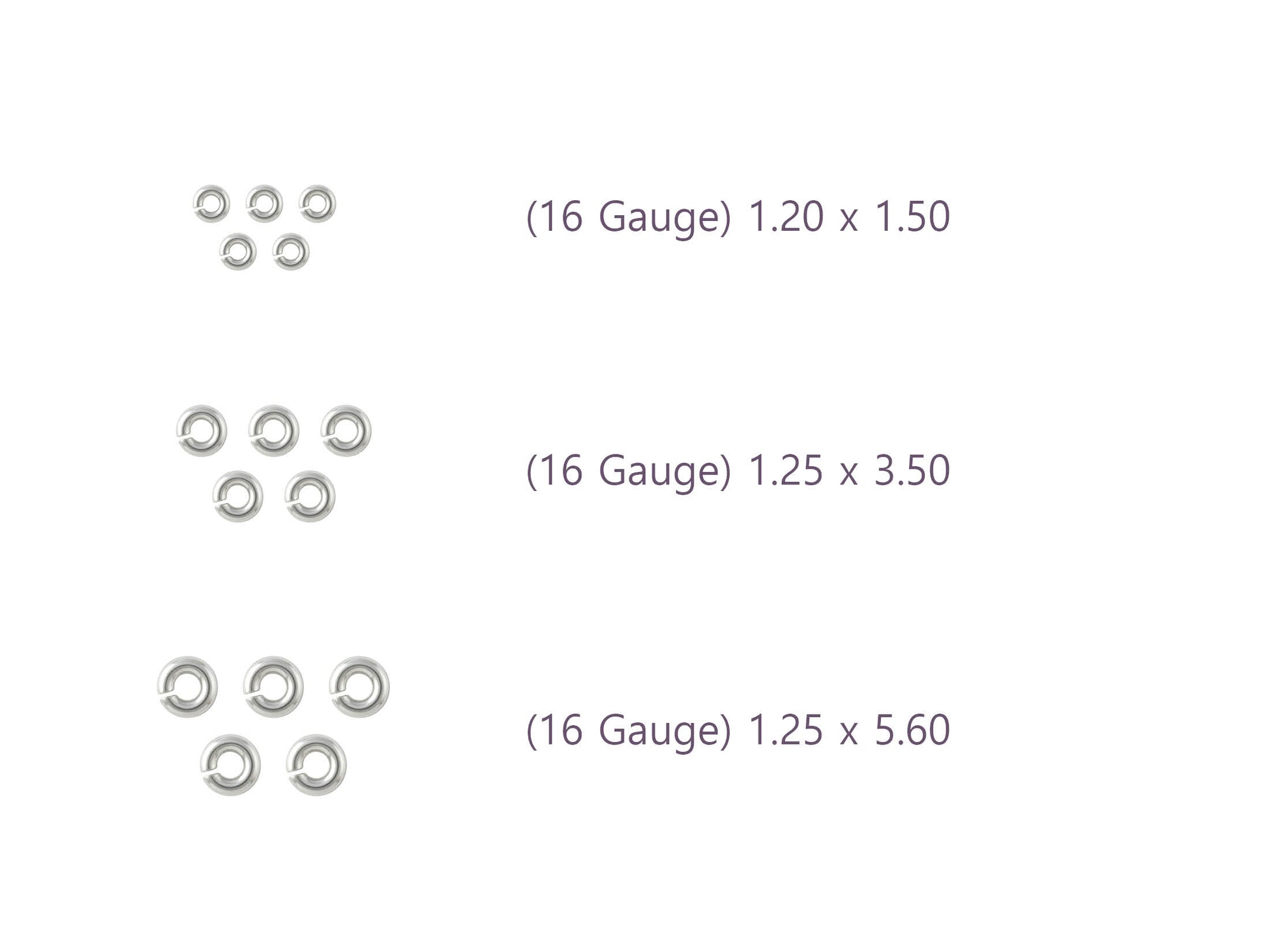 16 Gauge Sterling Silver Round Jump Rings Riva Precision 