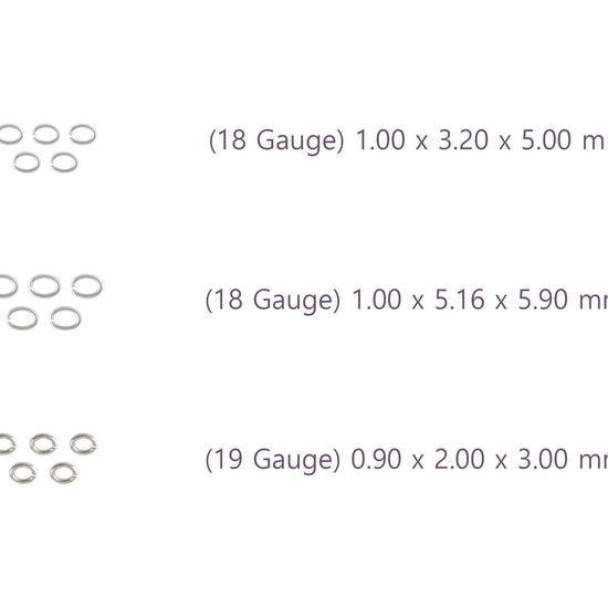 Measurement details of jump rings with gauge, length, and ID RIVA Precision