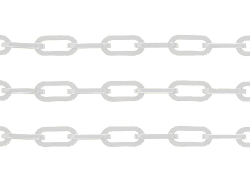 7.9mm Flat Paper Clip Chain By the Inch