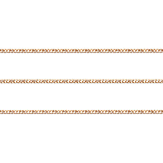 Gold 2.2mm curb chain on a white background