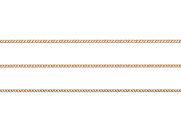 Gold 2.2mm curb chain on a white background