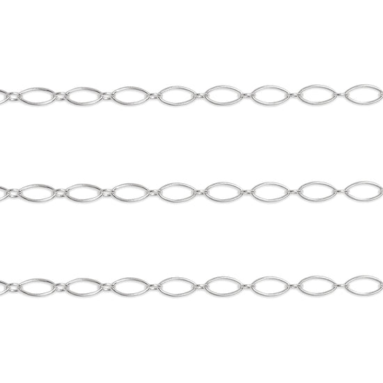2.7mm, 3mm Figaro Chain By the Inch Sterling Silver Necklace Jewelry Riva Ethical Bulk Made in USA, Brooklyn NY