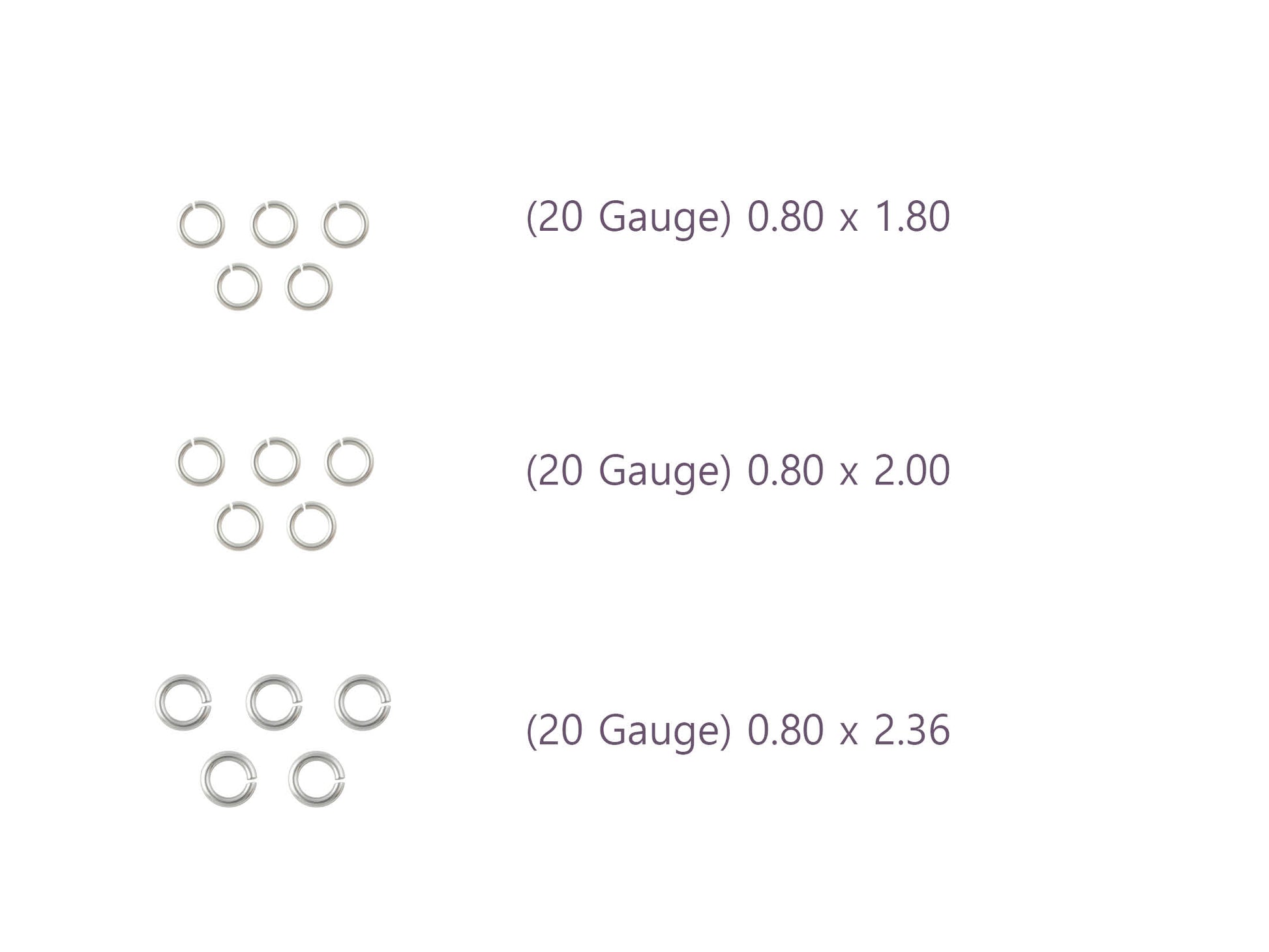 20 Gauge Sterling Silver Round Jump Rings Riva Precision