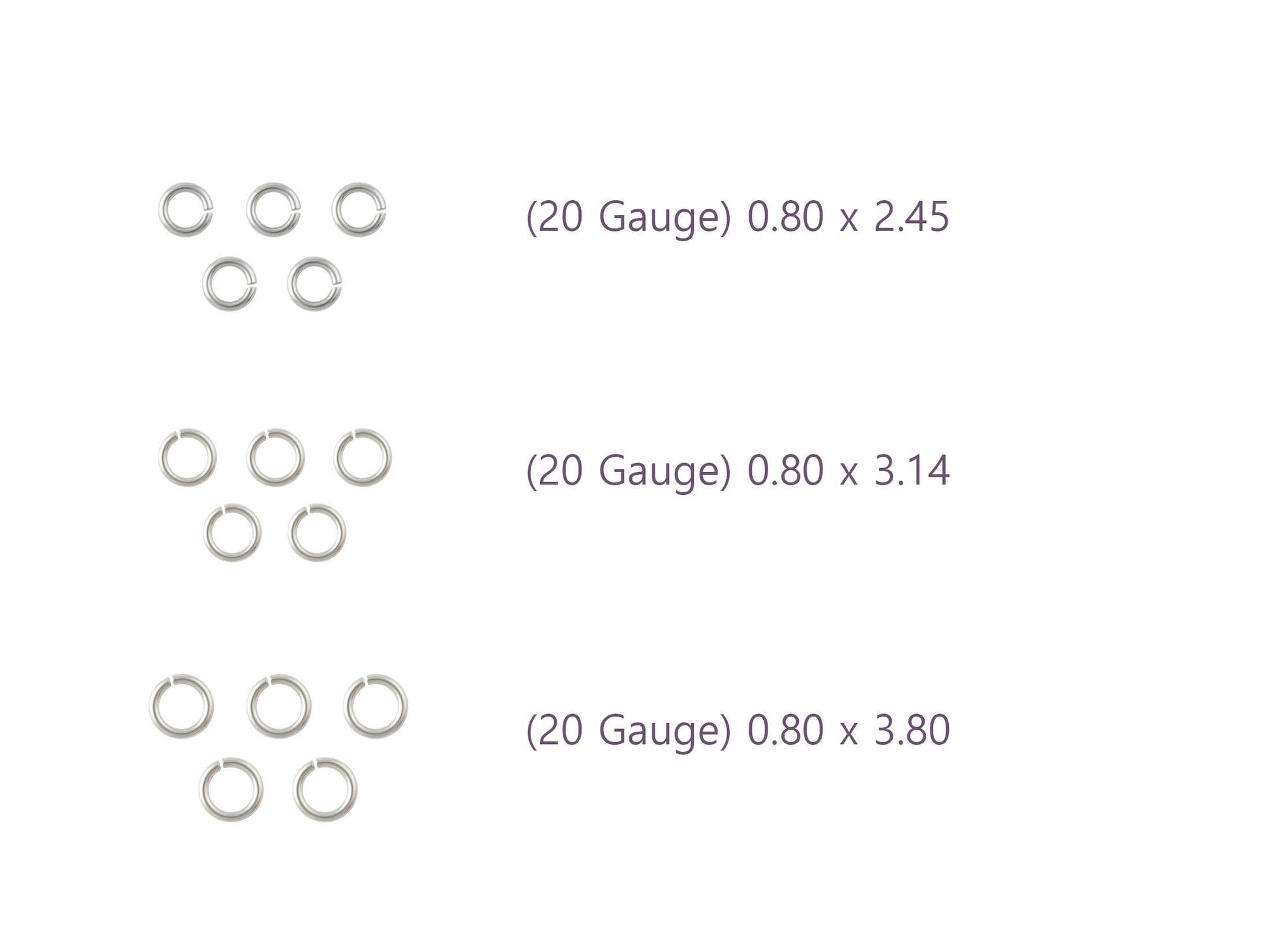 20 Gauge Sterling Silver Round Jump Rings Riva Precision