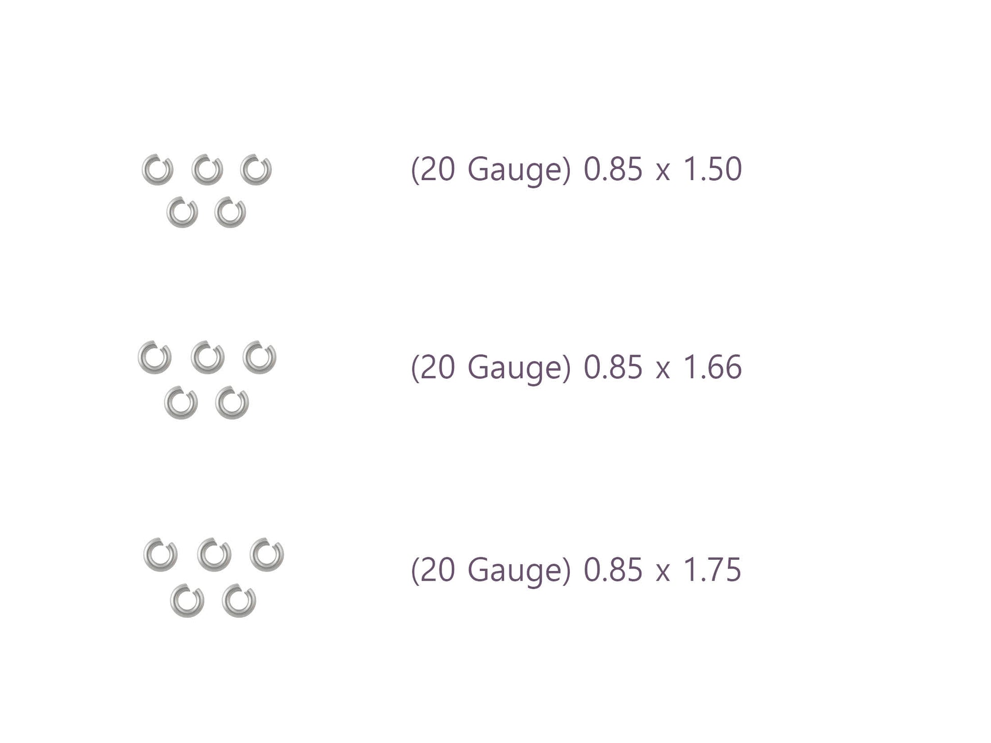 20 Gauge Sterling Silver Round Jump Rings Riva Precision