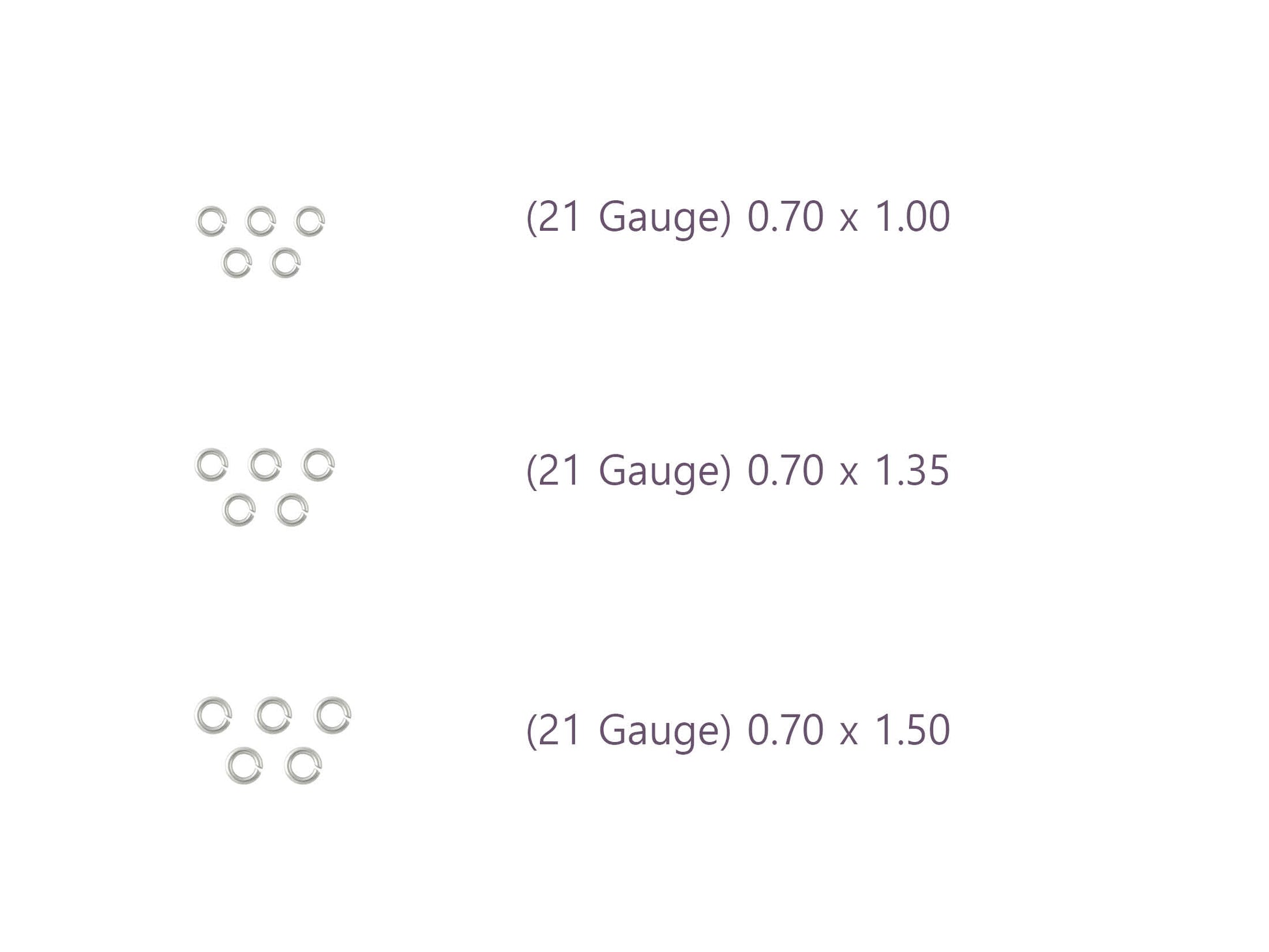 21 Gauge Sterling Silver Round Jump Rings Riva Precision