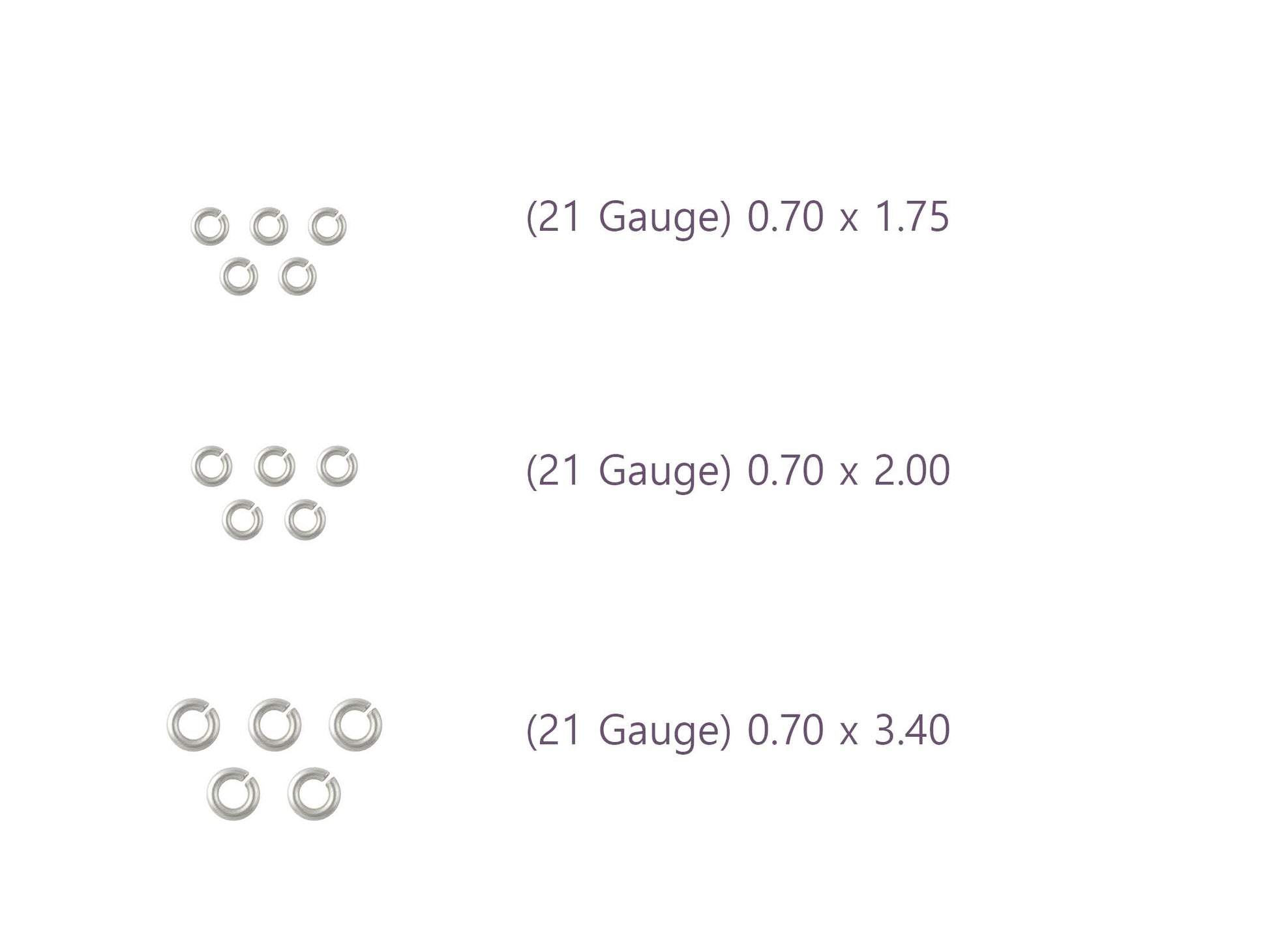21 Gauge Sterling Silver Round Jump Rings Riva Precision