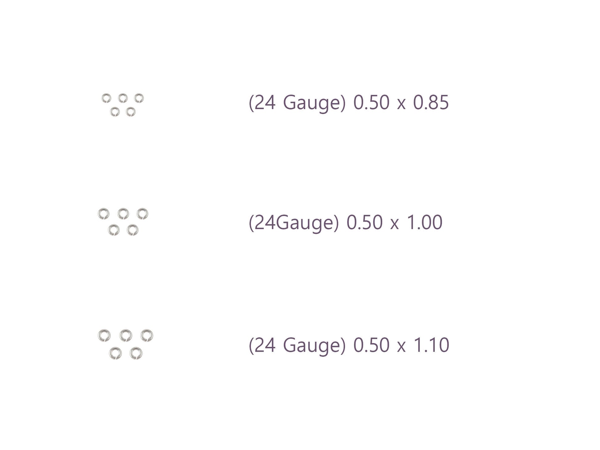 24 Gauge Sterling Silver Round Jump Rings Riva Precision 