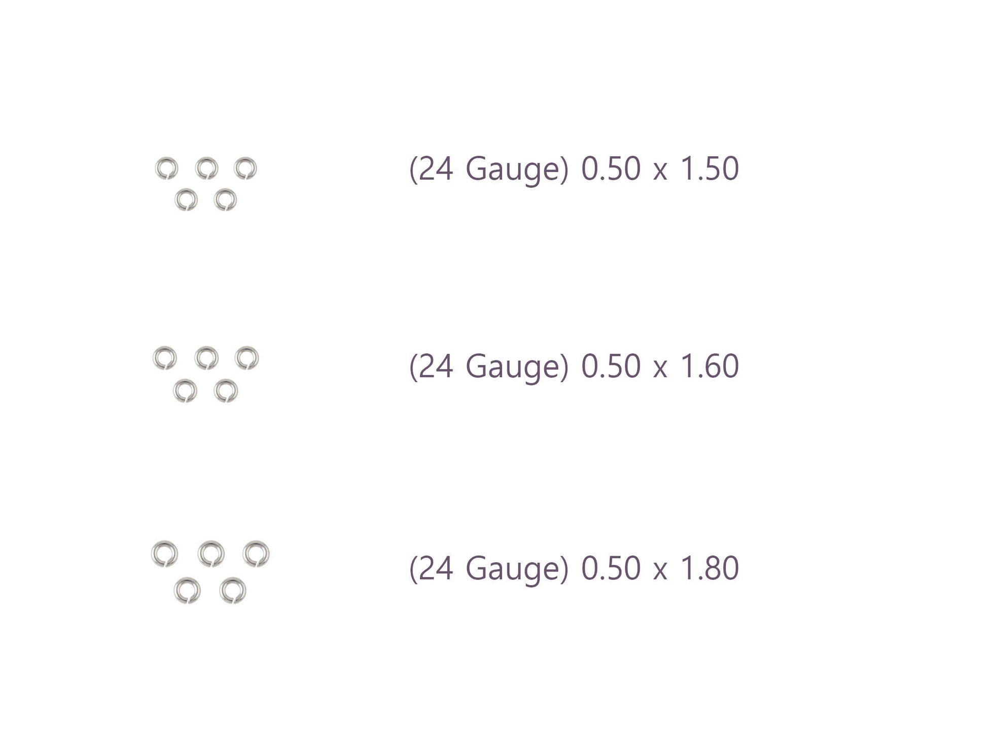 24 Gauge Sterling Silver Round Jump Rings Riva Precision 