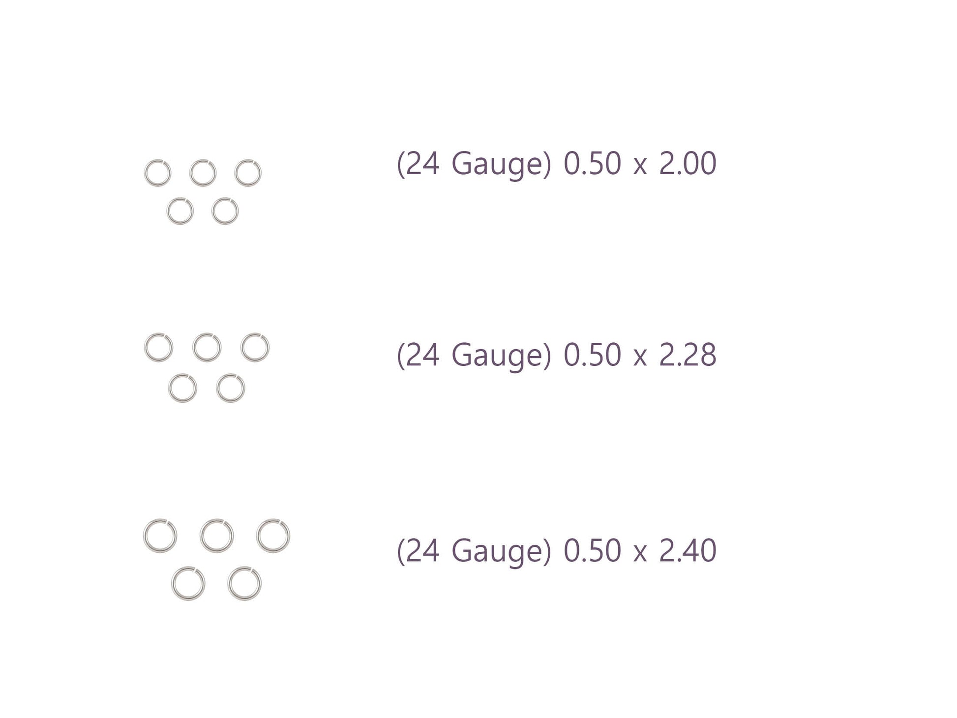 24 Gauge Sterling Silver Round Jump Rings Riva Precision 