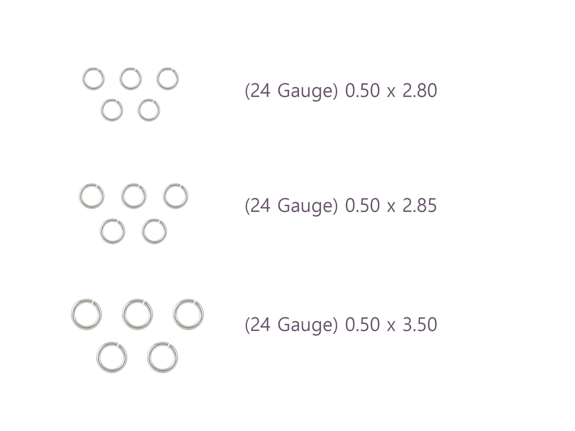 24 Gauge Sterling Silver Round Jump Rings Riva Precision 