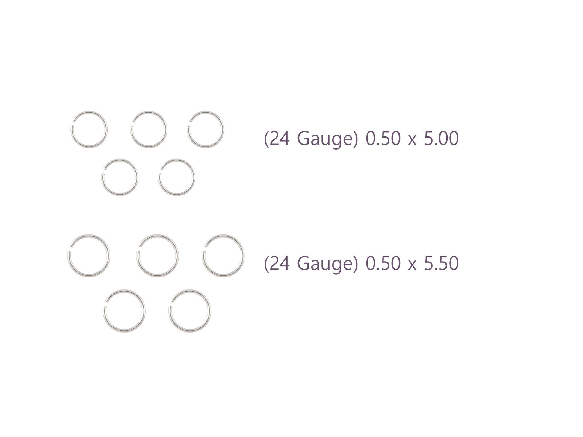 24 Gauge Sterling Silver Round Jump Rings Riva Precision 