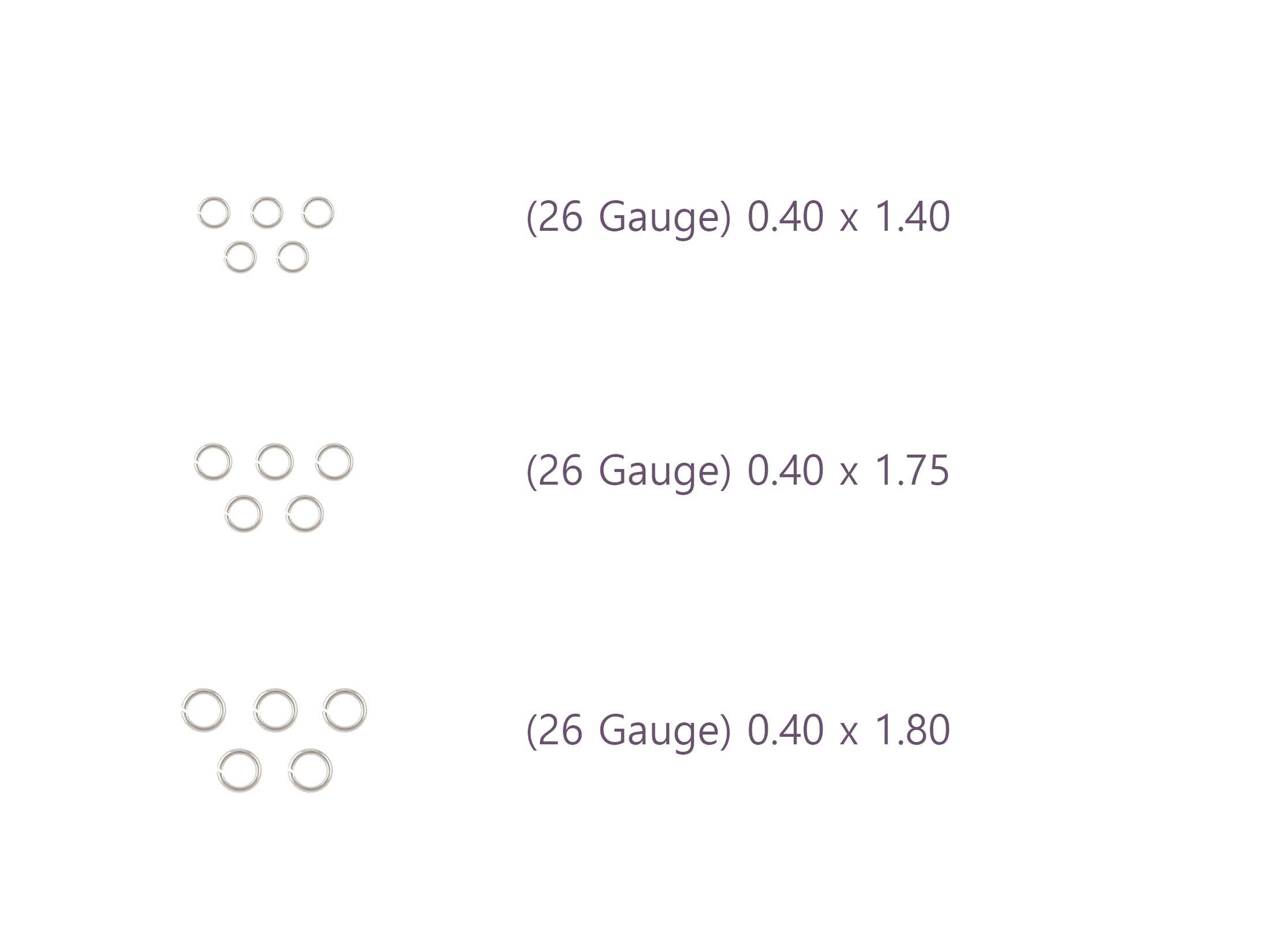 26-27 Gauge Sterling Silver Round Jump Rings Riva Precision 