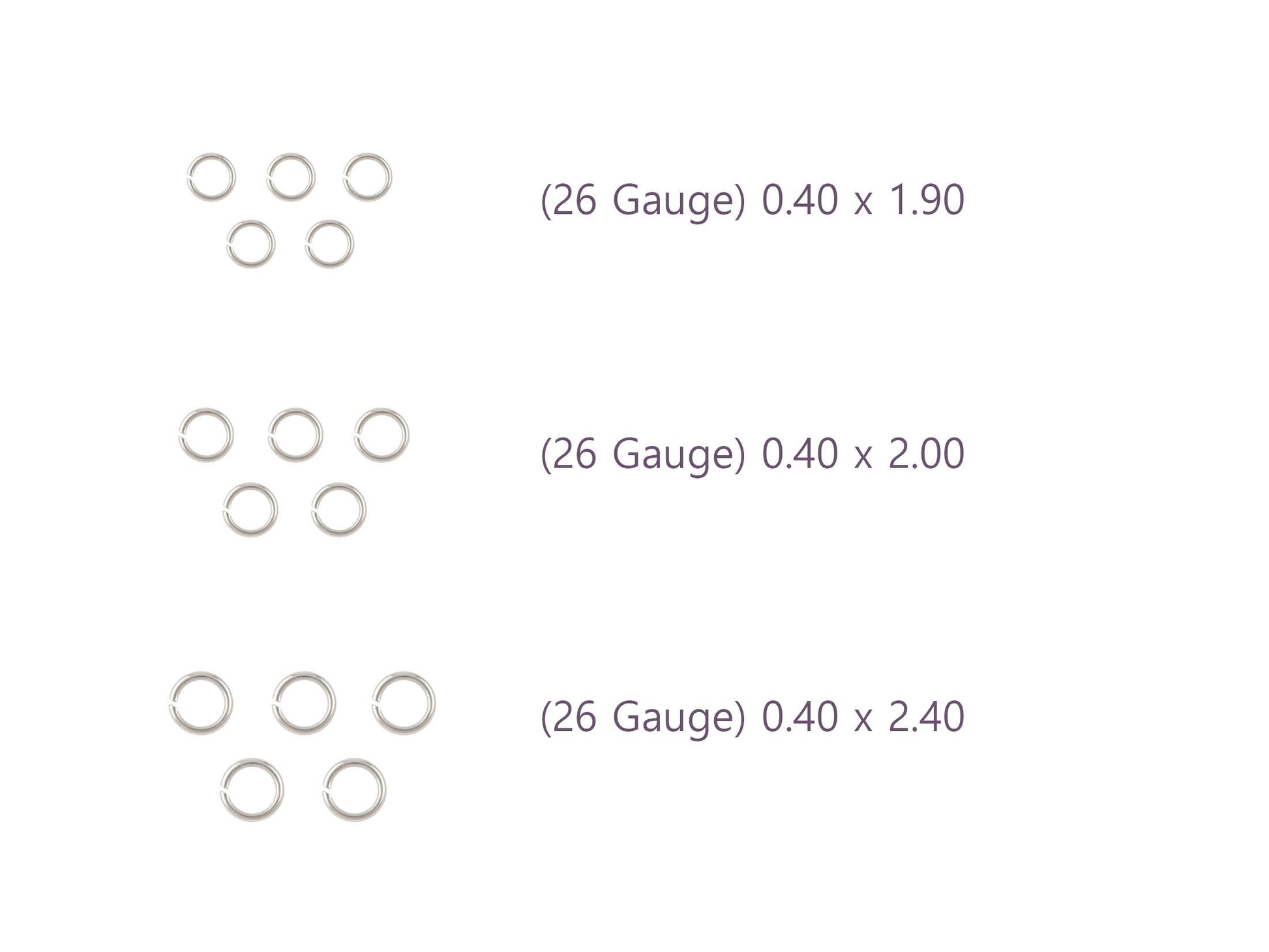 26-27 Gauge Sterling Silver Round Jump Rings Riva Precision 