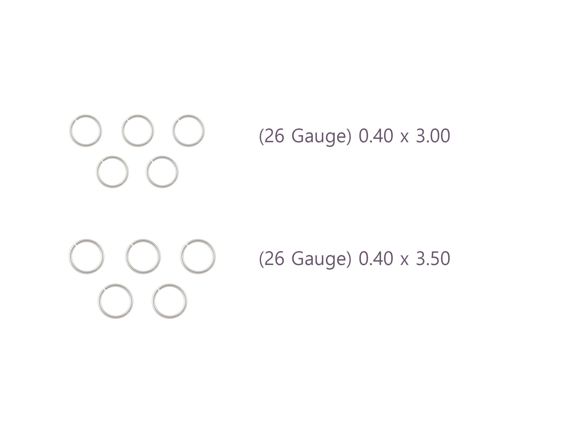 26-27 Gauge Sterling Silver Round Jump Rings Riva Precision 