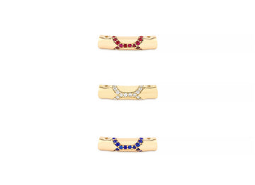 Oval Permanent Bangle Gemstones Tube Bar