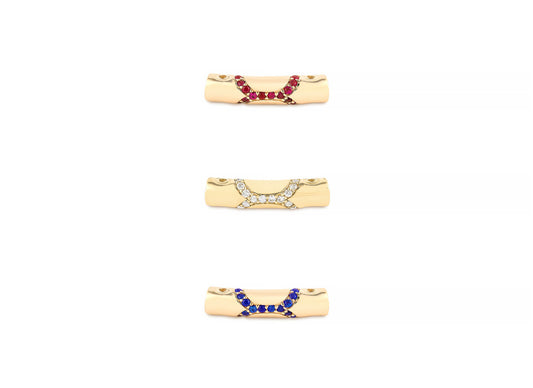 Oval Permanent Bangle Gemstones Tube Bar