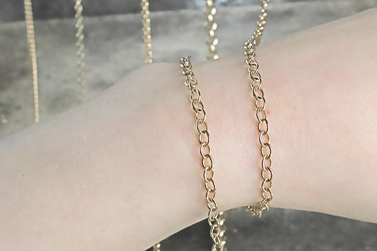 3.3mm Cable Chain in Fairmined Gold by the Inch