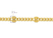 Gold chain with a close-up of its thickness on a white background