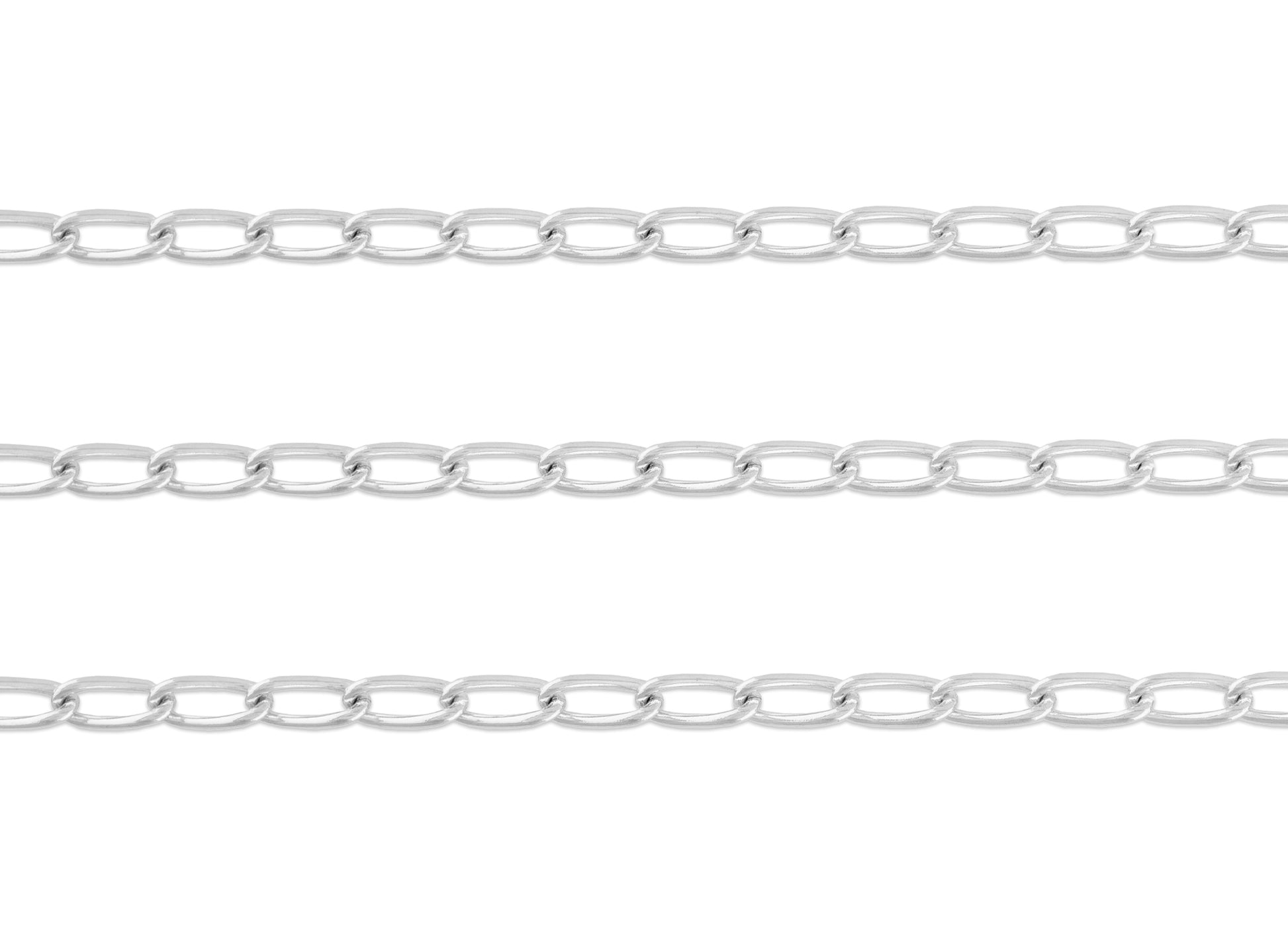 3.5mm Round Paperclip Chain By the Inch Sterling Silver Necklace Jewelry Riva Ethical Bulk Made in USA, Brooklyn NY