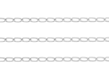 3.5mm Round Paperclip Chain By the Inch Sterling Silver Necklace Jewelry Riva Ethical Bulk Made in USA, Brooklyn NY