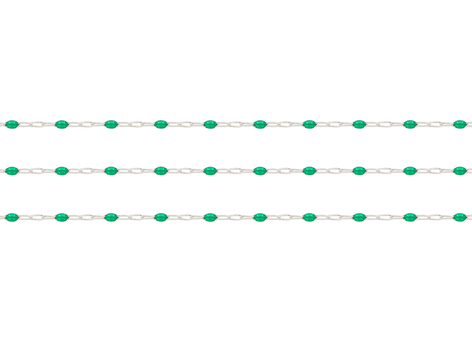 3.7mm Clear Enamel Paper-Clip Chain By the Inch