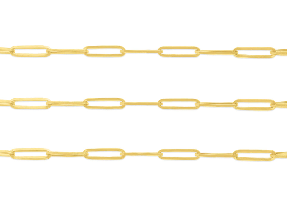 3.8mm Flat Elongated Paper Clip Chain By the Inch