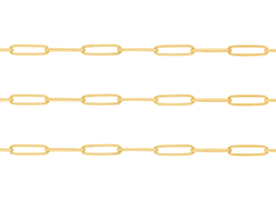 3.8mm Rounded Elongated Paper Clip Chain By the Inch